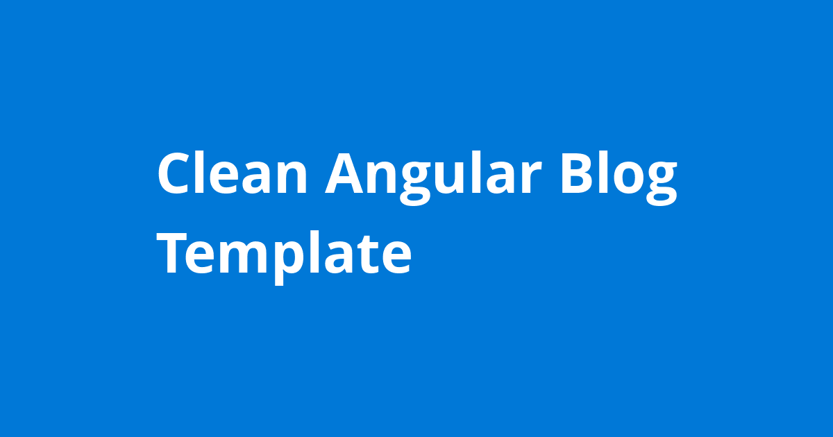 clean-angular-blog-template-open-source-agenda