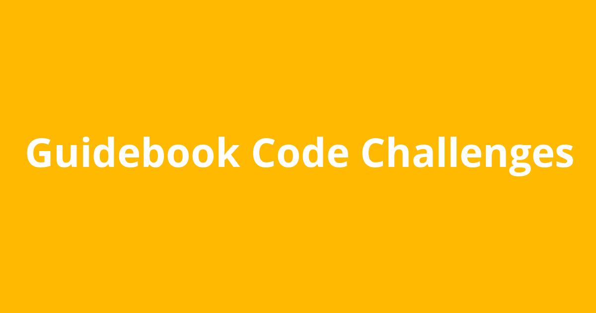 Guidebook Code Challenges - Open Source Agenda
