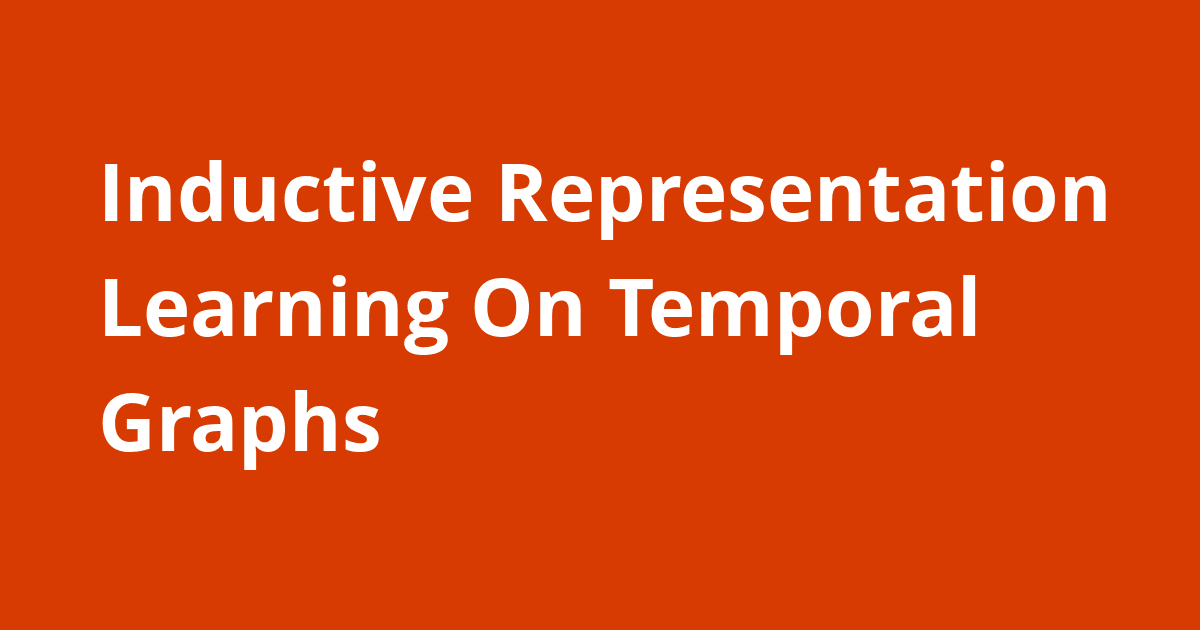 inductive representation learning on temporal graph