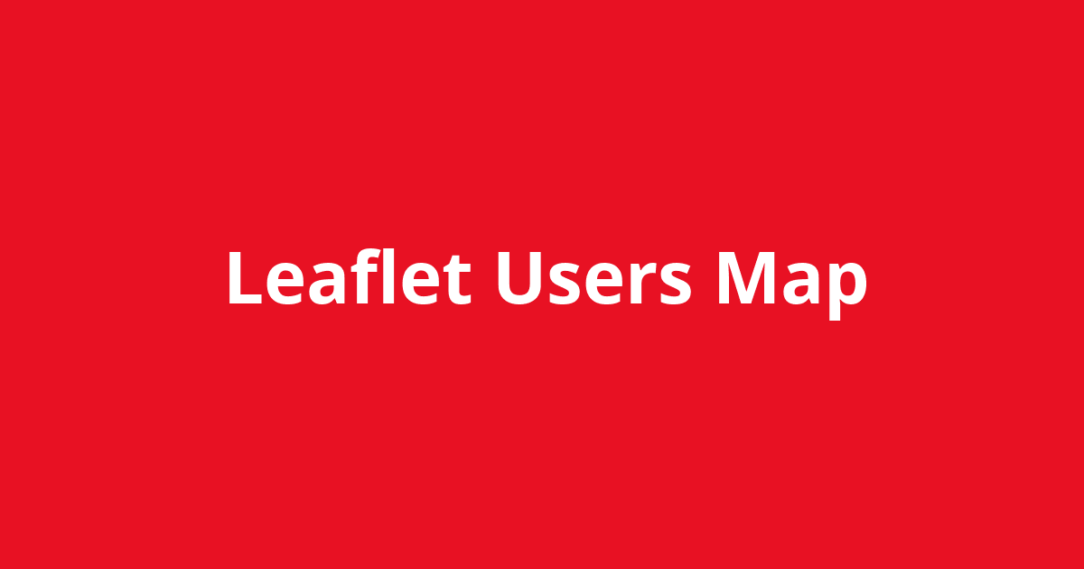 Leaflet Users Map - Open Source Agenda