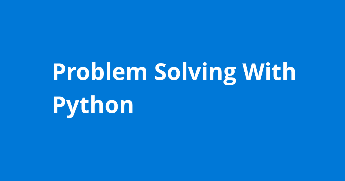 introduction to problem solving with python pdf